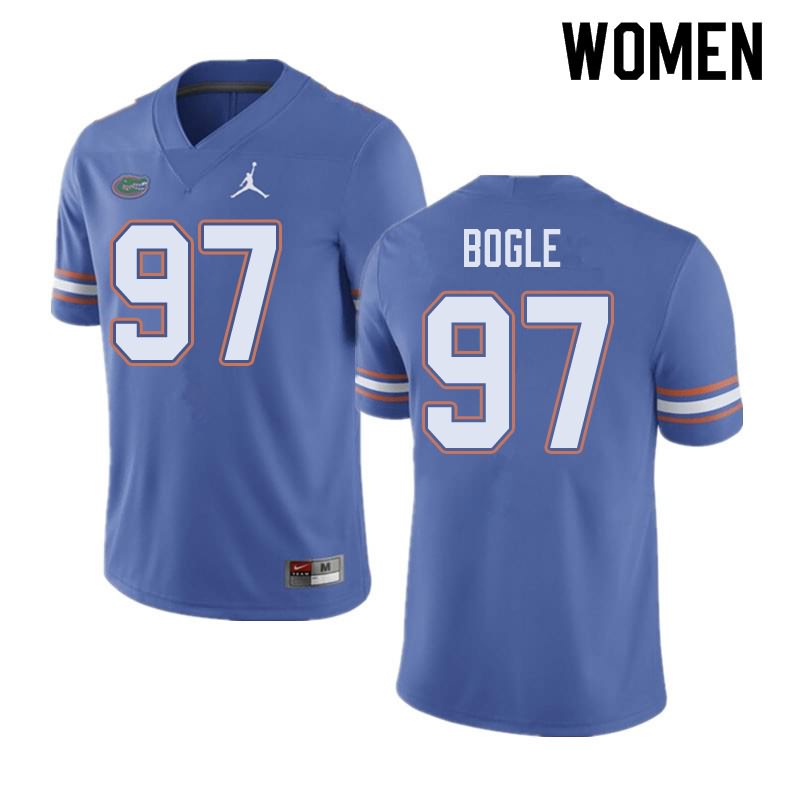 NCAA Florida Gators Khris Bogle Women's #97 Jordan Brand Blue Stitched Authentic College Football Jersey BIS0564AW